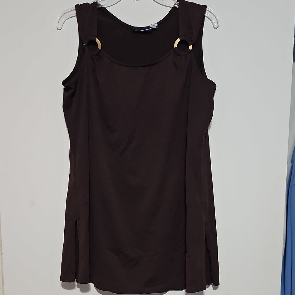 Croft & Barrow Chocolate Brown  Swim Coverup Sz Medium Beach Vacation Resort